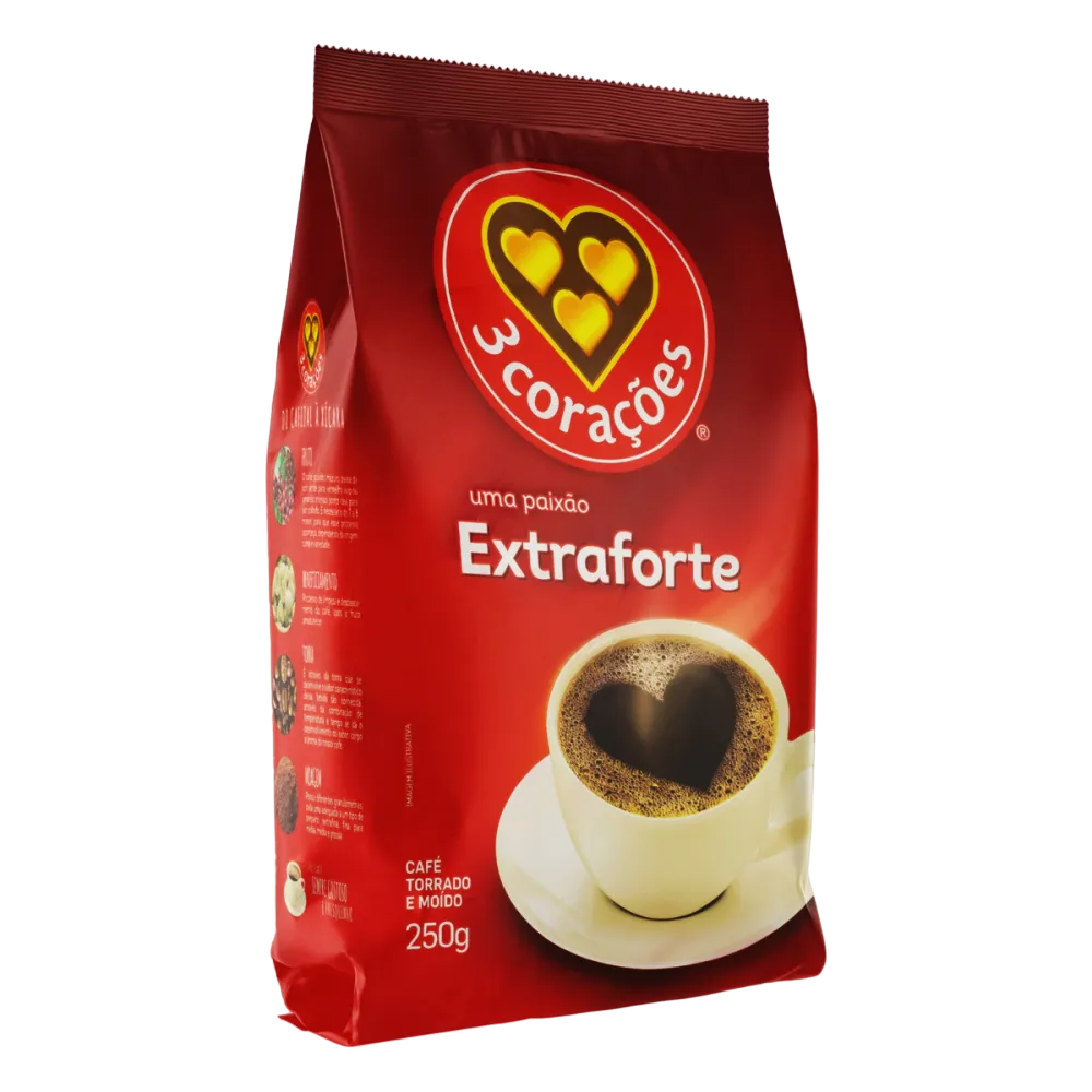 CAFÉ EXTRA FORTE 3 CORAÇÕES 250G