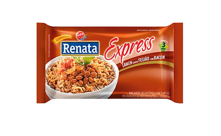 MACARRÃO INSTANTÂNEO FEIJÃO E BACON RENATA 85G